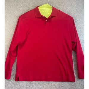 Roundtree & Yorke Silky Finish Collection  Shirt Men's ‎ Large Red Preppy